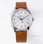 Zf Factory Jaeger-Lecoultre Master Control Date 40mm Silver Dial Brown Leather Band Replica Watch 